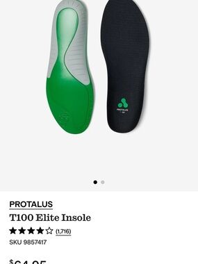 T100 Elite Insole - Black & Green